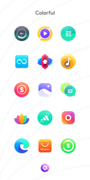 Nebula 应用内 Colorful 分组预览：高饱和度的彩色图标