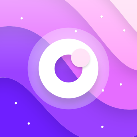 Nebula 图标包的应用图标：紫色渐变波纹上的白色圆环